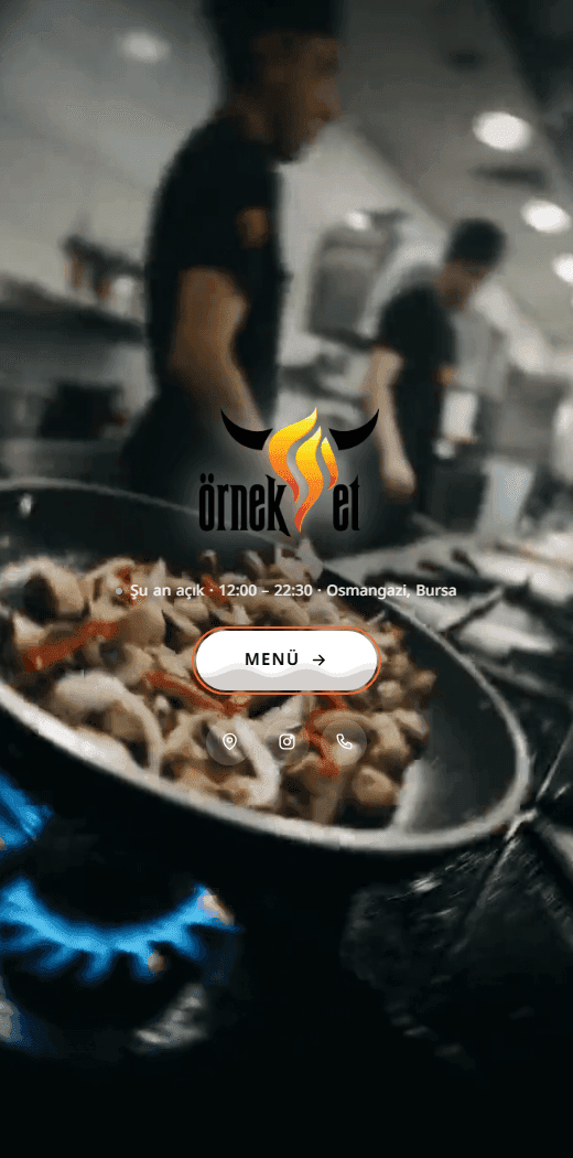 cepte.menu karşılama ekranı